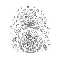 Candy Jar Coloring Page - Printable Coloring page