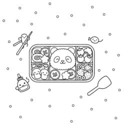 Bento Box Coloring Page - Printable Coloring page