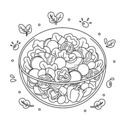 Salad Bowl Coloring Page - Printable Coloring page
