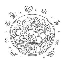 Salad Bowl Coloring Page - Printable Coloring page