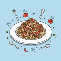 Spaghetti Plate Coloring Page - Origin image