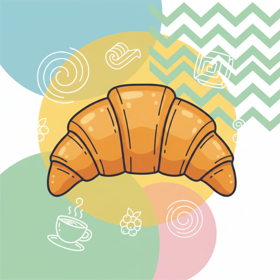 Croissant Coloring Page 2