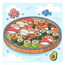 Sushi Platter Coloring Page - Origin image