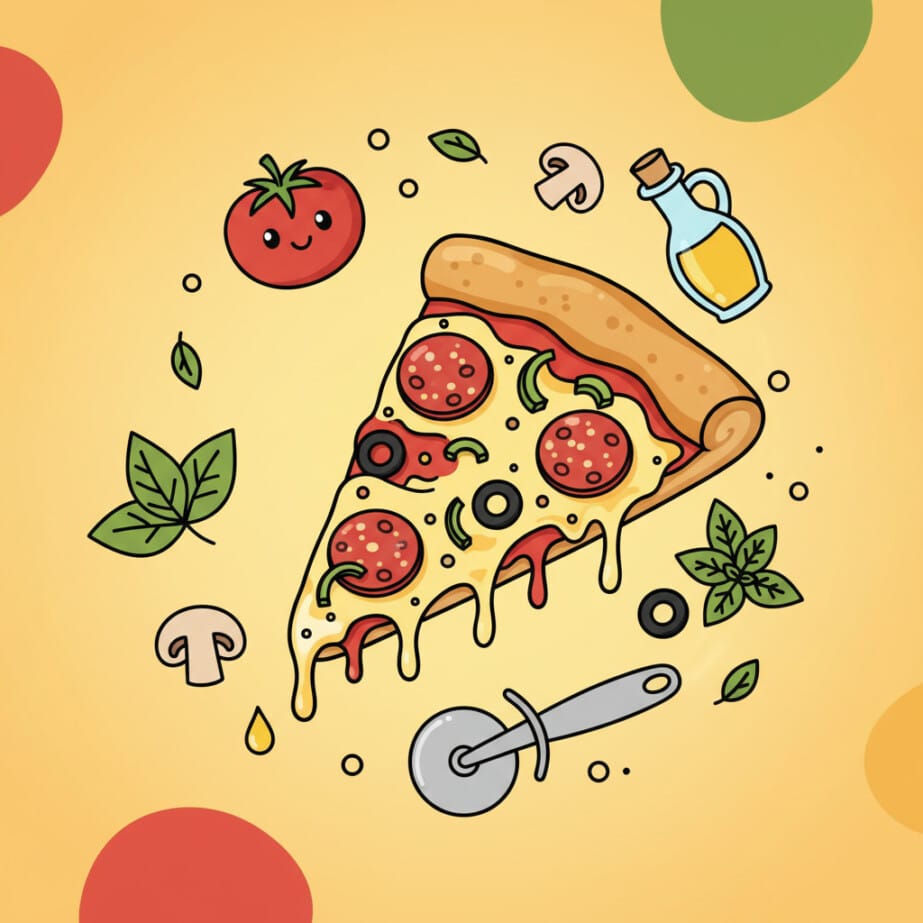 Pizza Slice Coloring Page 2