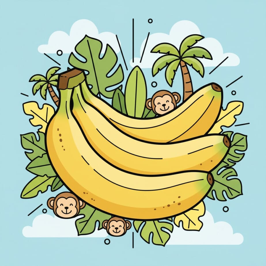 Banana Bunch Coloring Page 2