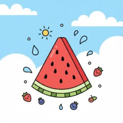 Watermelon Slice Coloring Page - Origin image