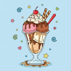 Ice Cream Sundae Coloring Page - Origin image