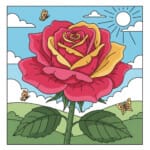 Rose Bloom Coloring Page - Origin image