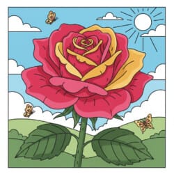 Rose Bloom Coloring Page - Origin image