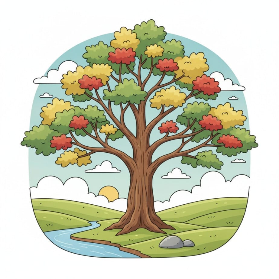 Oak Tree Coloring Page 2