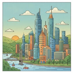 City Skyline Coloring Page - Origin image