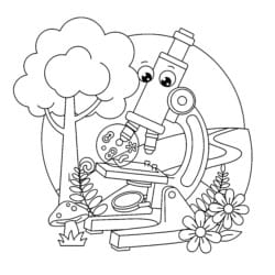 Microscope Coloring Page - Printable Coloring page