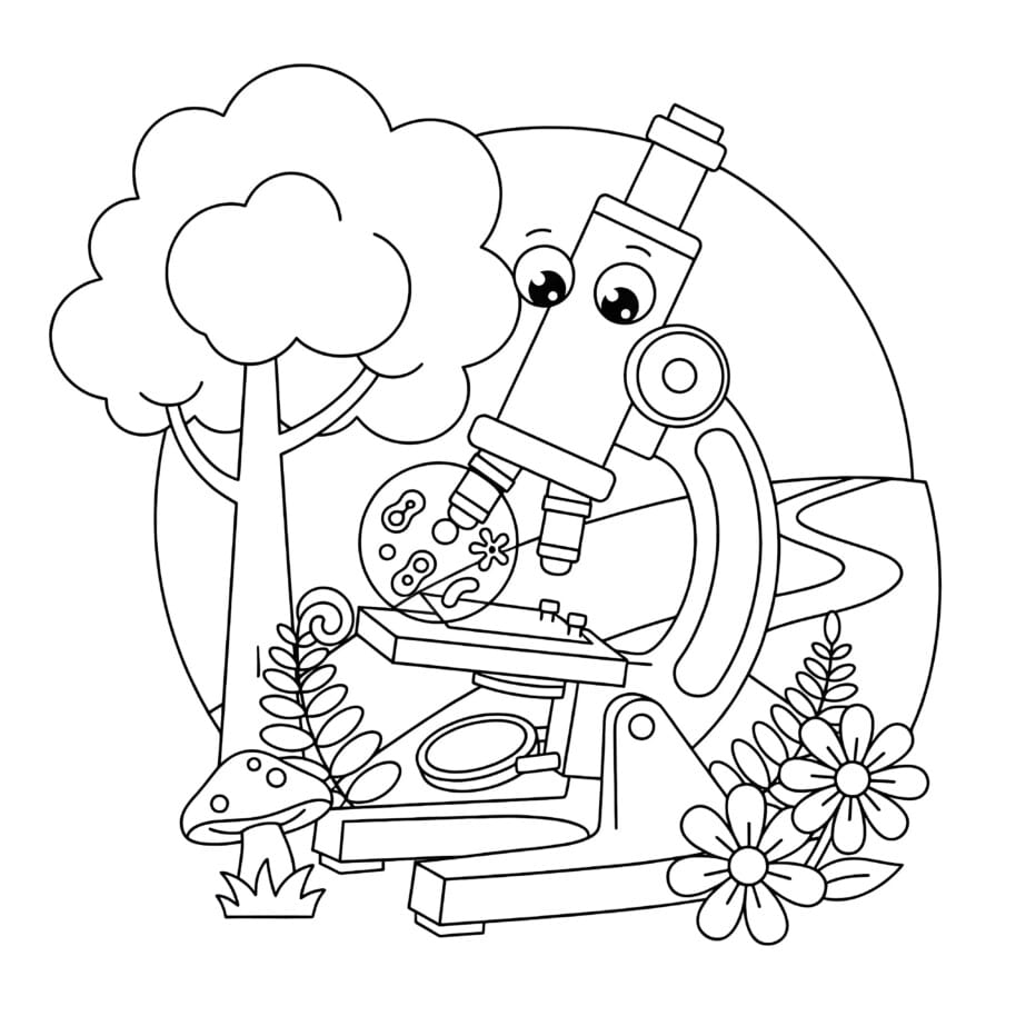 Microscope Coloring Page