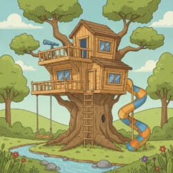 Treehouse Coloring Page - Origin image