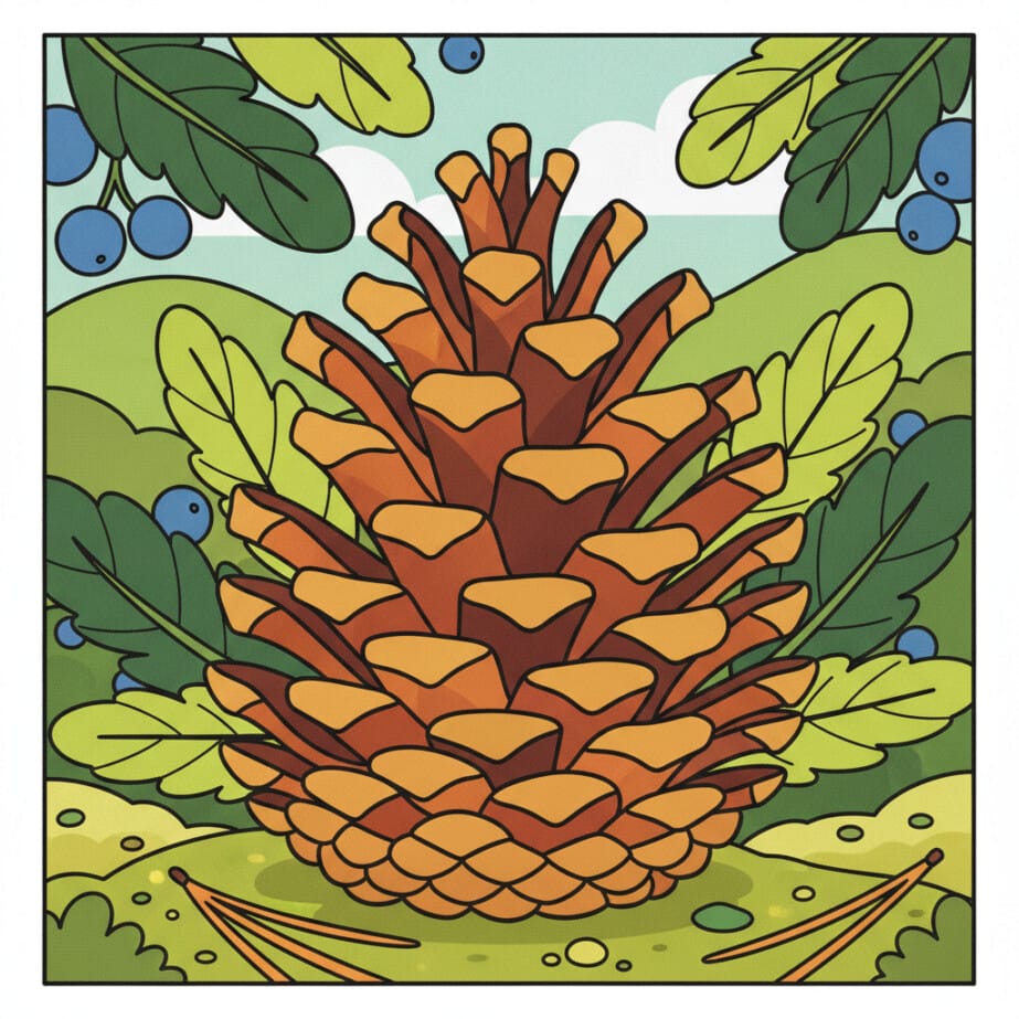 Pine Cone Coloring Page 2