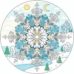 Snowflake Mandala Coloring Page - Origin image