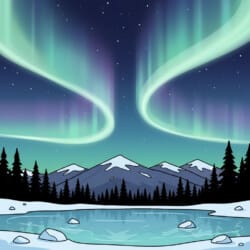 Aurora Borealis Sky Coloring Page - Origin image