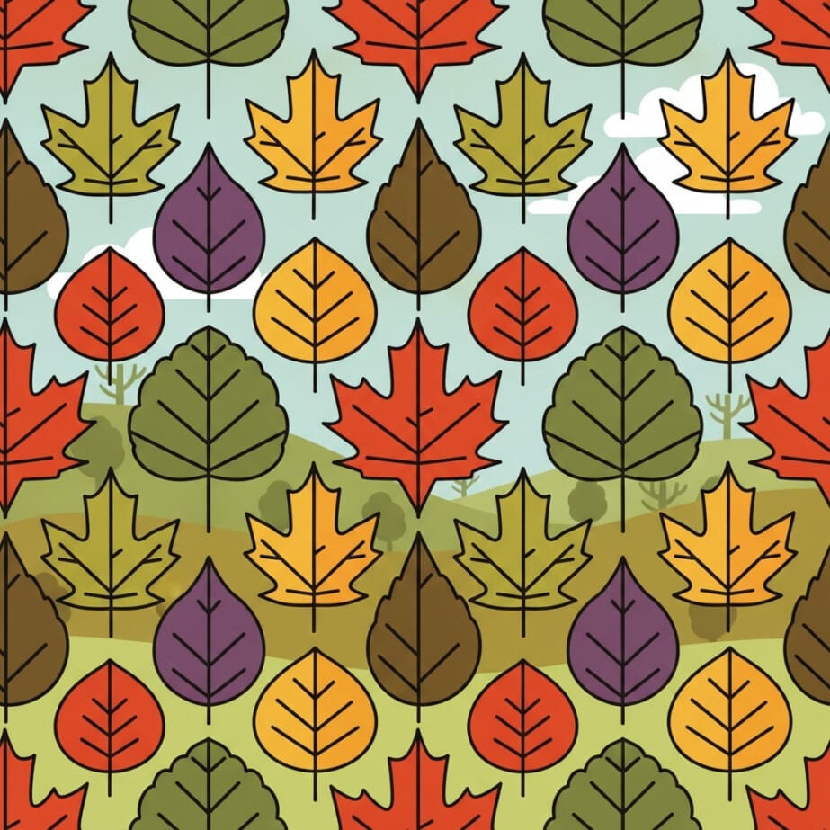 Autumn Leaf Pattern Coloring Page 2