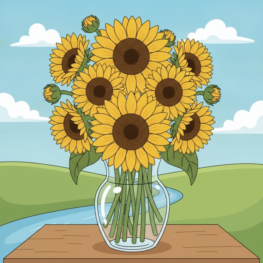 Sunflower Bouquet Coloring Page 2