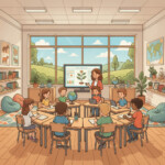 Classroom Scene Coloring Page - Origin image