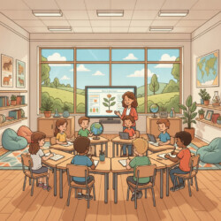 Classroom Scene Coloring Page - Origin image