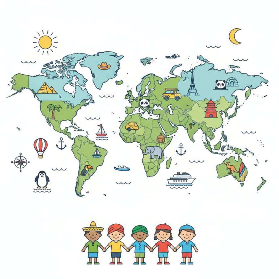 World Map Outline Coloring Page 2
