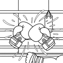 Boxing Gloves Coloring Page - Printable Coloring page