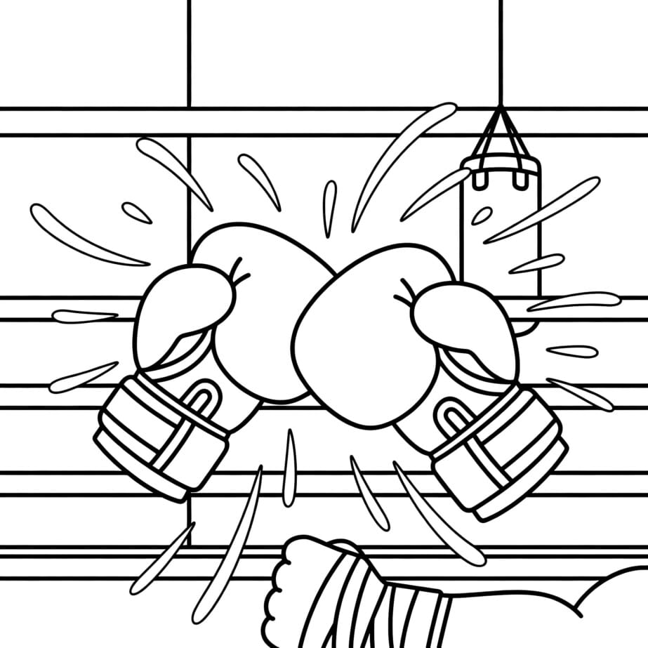 Boxing Gloves Coloring Page