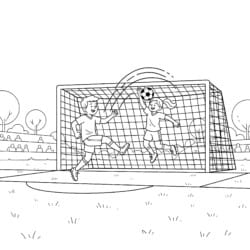 Soccer Goal Coloring Page - Printable Coloring page