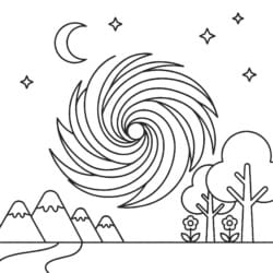 Galaxy Swirl Coloring Page - Printable Coloring page