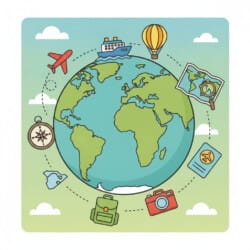 Globe With Continents Coloring Page - Origin image