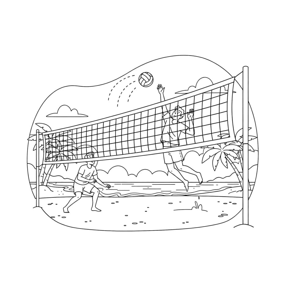 Volleyball Net Coloring Page