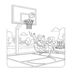 Basketball Hoop Coloring Page - Printable Coloring page