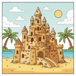 Sandcastle Coloring Page - Origin image