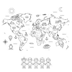 World Map Outline Coloring Page - Printable Coloring page
