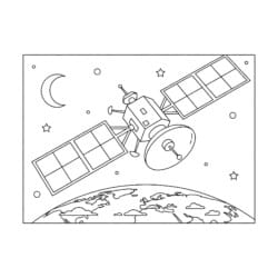 Satellite Coloring Page - Printable Coloring page