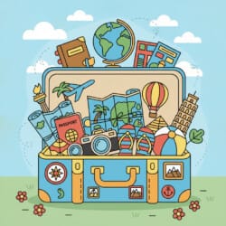 Travel Suitcase Coloring Page - Origin image