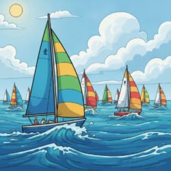 Sailboat Regatta Coloring Page - Origin image