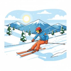 Skiing Downhill Coloring Page - Origin image