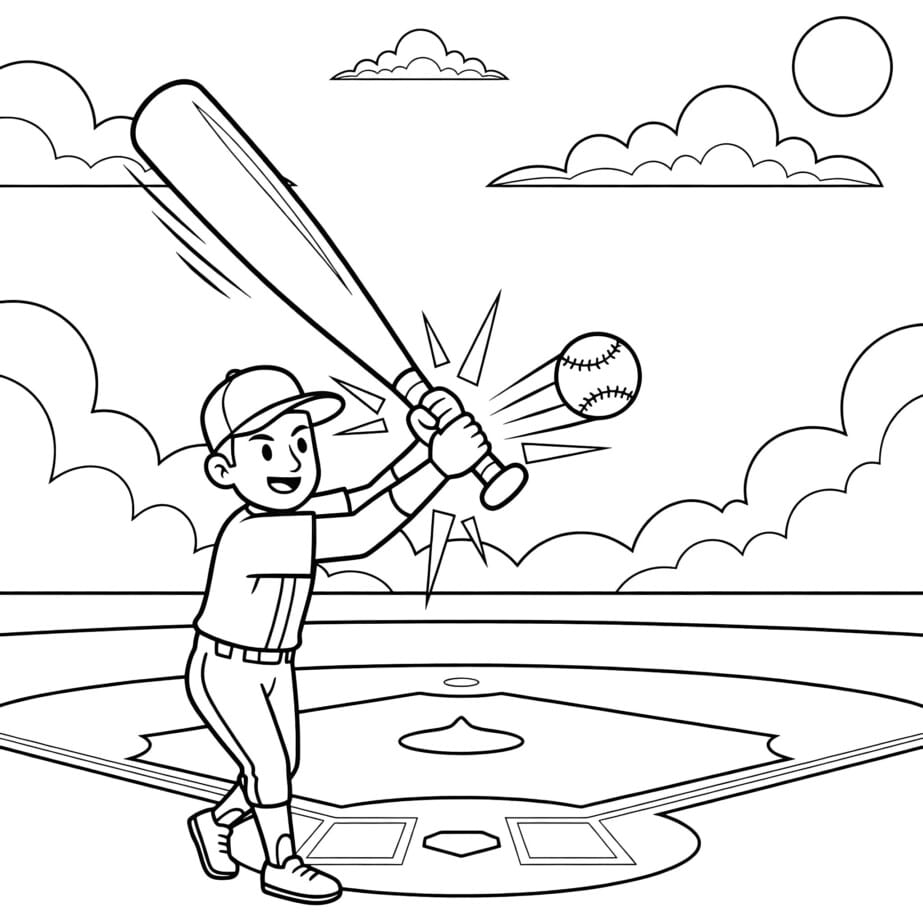 Baseball Bat Coloring Page
