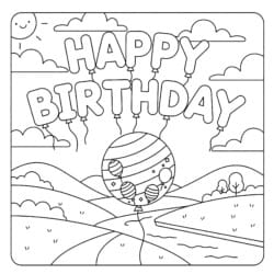 Birthday Balloon Coloring Page - Printable Coloring page