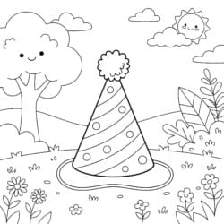 Party Hat Coloring Page - Printable Coloring page