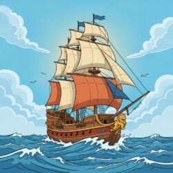 Tall Ship Galleon Coloring Page - Origin image