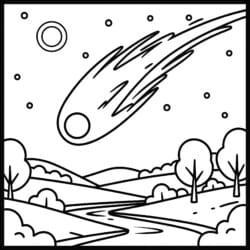 Comet Tail Coloring Page - Printable Coloring page