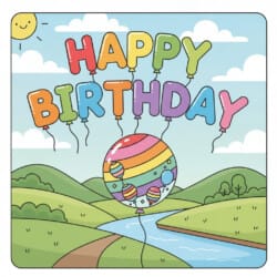 Birthday Balloon Coloring Page - Origin image