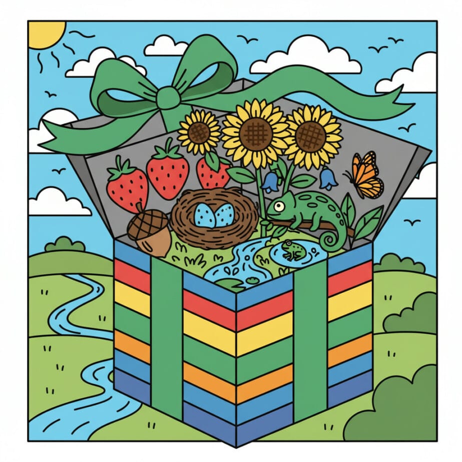 Gift Box Coloring Page 2