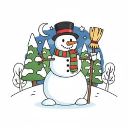 Snowman Coloring Page - Origin image