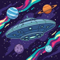 Alien Spaceship Coloring Page - Origin image