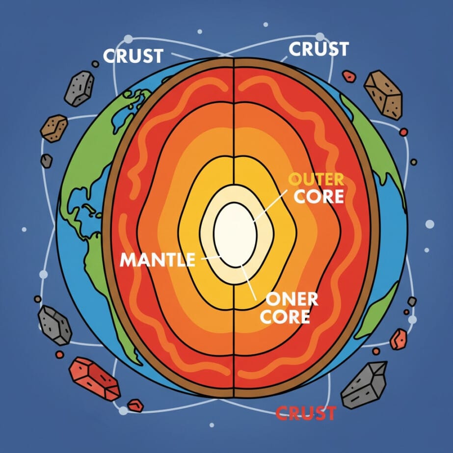 Earth’s Layers Coloring Page 2