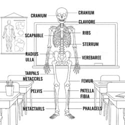 Human Skeleton Coloring Page - Printable Coloring page